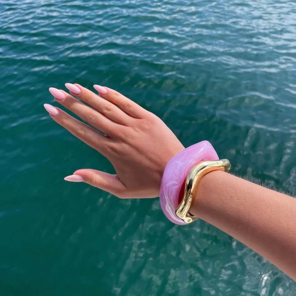 Saege Gold and Pink Bangles